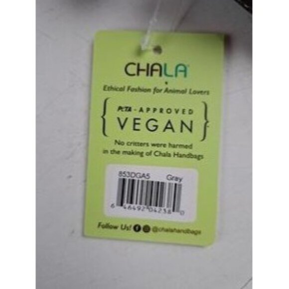 Chala Vegan Crossbody Bag Beagle Dog Applique Gray/Brown Adjustable Straps Zip - Picture 5 of 9